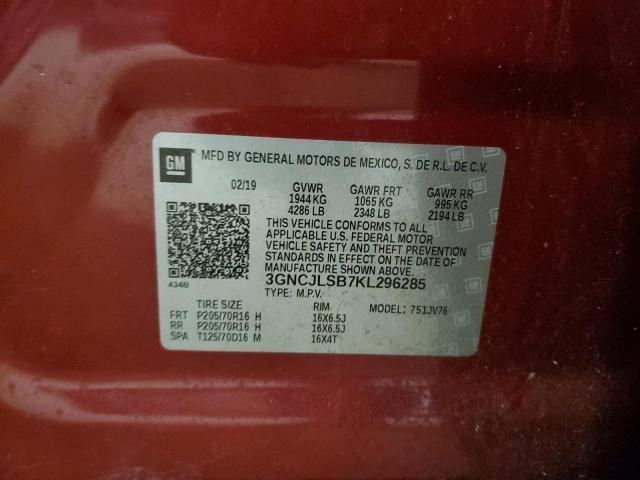 3GNCJLSB7KL296285 Chevrolet TRAX 1LT