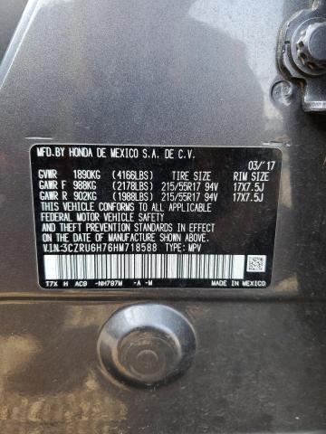3CZRU6H76HM718588 Honda r18z9