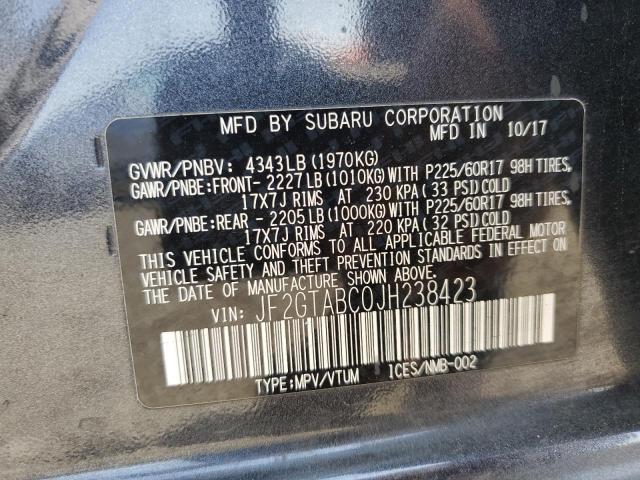 JF2GTABC0JH238423 Subaru Crosstrek