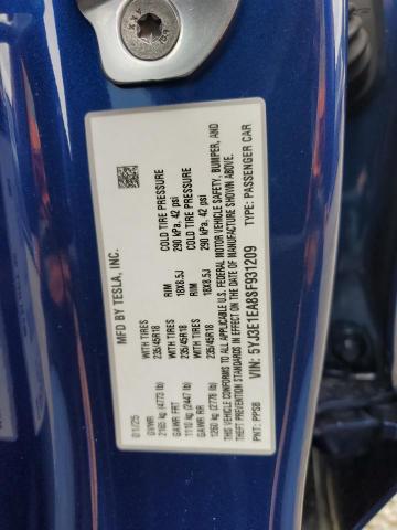 5YJ3E1EA8SF931209 Tesla MODEL 3
