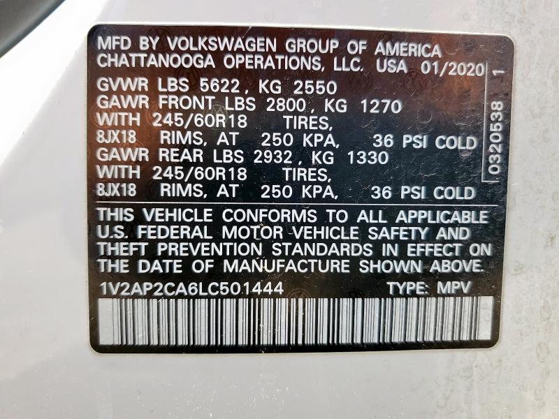 1V2AP2CA6LC501444 Volkswagen Atlas S