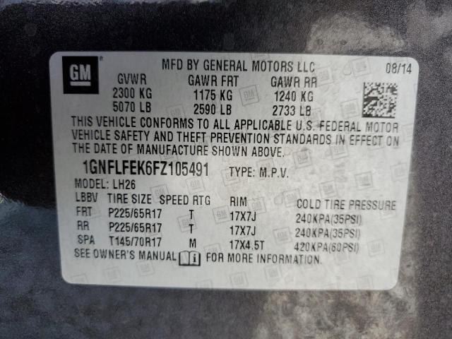 1GNFLFEK6FZ105491 Chevrolet lea - flex fuel (gas/alc), aluminum, ho,