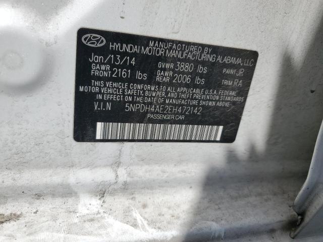 5NPDH4AE2EH472142 Hyundai dohc mpi nu