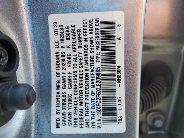 19XFC2F6XLE209685 Honda Civic Lx