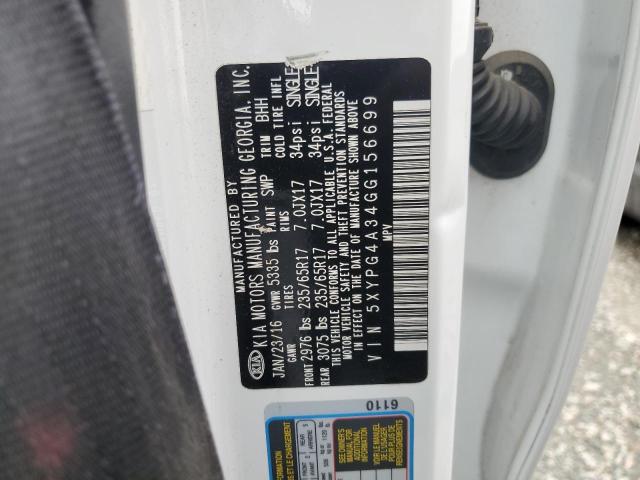 5XYPG4A34GG156699 KIA SORENTO LX