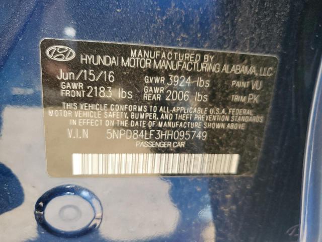 5NPD84LF3HH095749 Hyundai Elantra