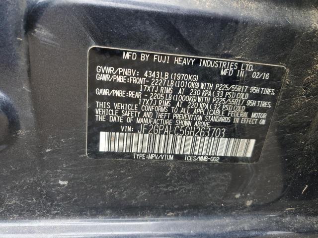 JF2GPALC5GH263703 Subaru naturally aspirated