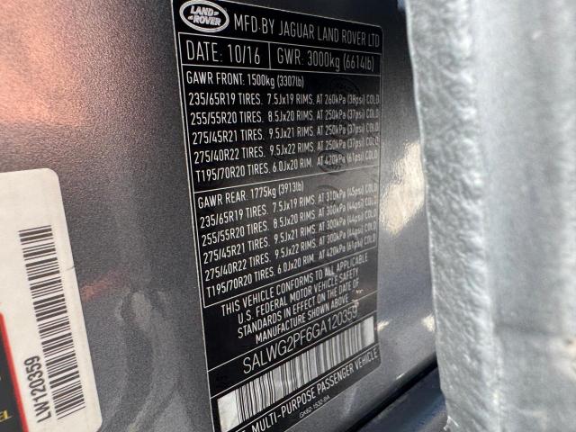 SALWG2PF6GA120359 Land Rover s/c lev3 sulev30