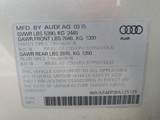 WA1LFAFP3FA125125 Audi flex fuel capable engine