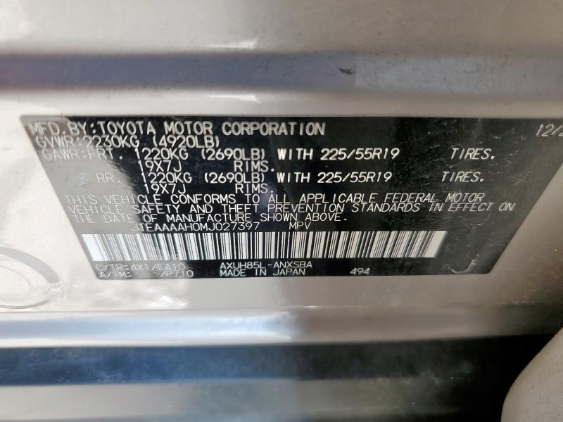 JTEAAAAH0MJ027397 Toyota VENZA LE