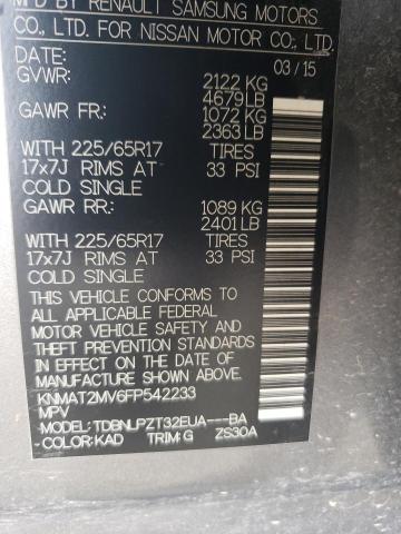 KNMAT2MV6FP542233 Nissan 2015