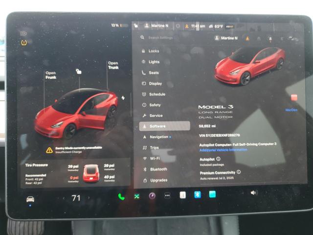 5YJ3E1EBXNF289279 Tesla MODEL 3