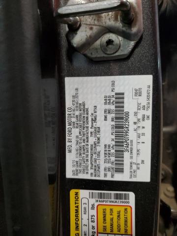 3FA6P0T99GR239000 Ford FUSION SE