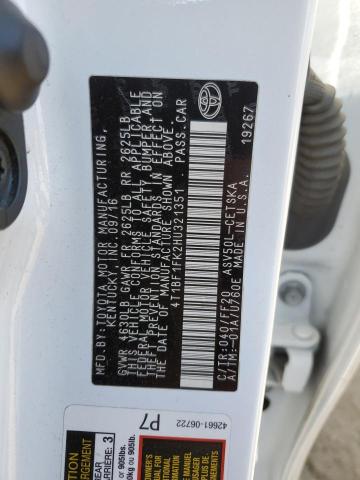 4T1BF1FK2HU321351 Toyota 2ar-fe
