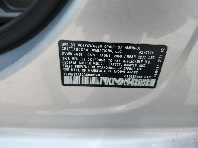1VWAS7A32GC033149 Volkswagen 2016