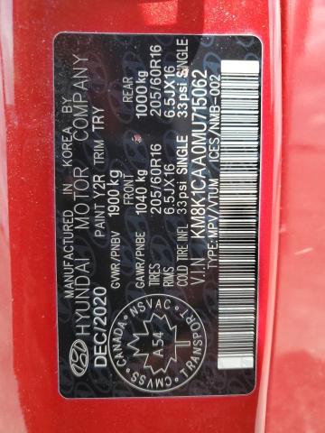 KM8K1CAA0MU715062 Hyundai mpi nu