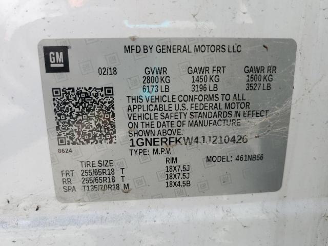 1GNERFKW4JJ210426 Chevrolet lfy - spark ignited direct injection, atss, gen 1