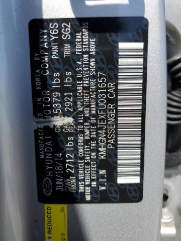 KMHGN4JEXFU031657 Hyundai gasoline 3.8 dohc mpi lambda