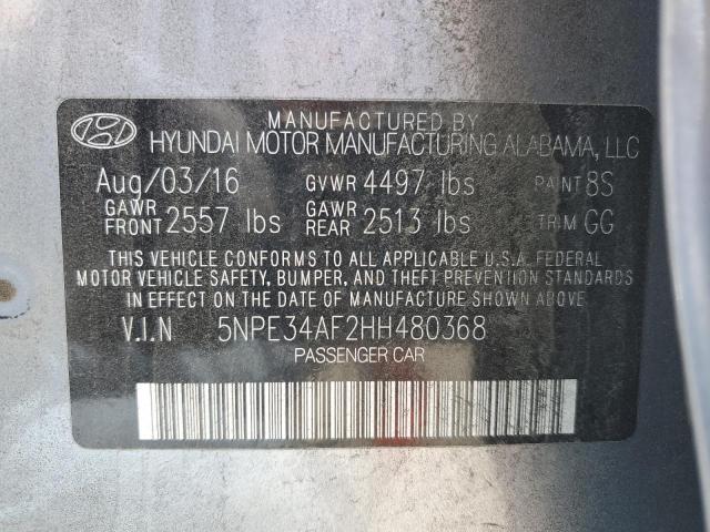 5NPE34AF2HH480368 Hyundai 2017