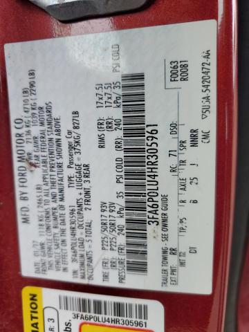 3FA6P0LU4HR305961 Ford FUSION SE