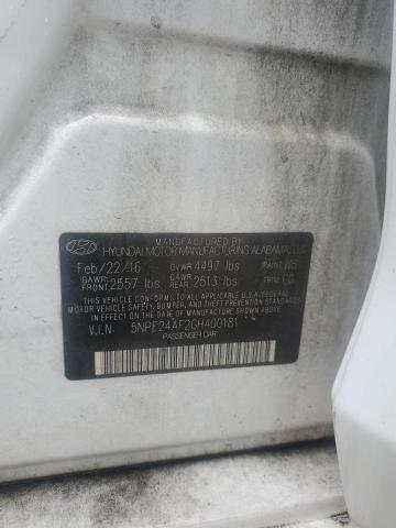 5NPE24AF2GH400181 Hyundai SONATA SE