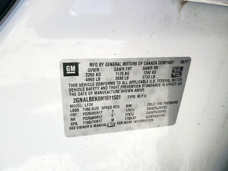 2GNALBEK6H1611501 Chevrolet lea - sidi: spark ignited direct injection, e85 max, alum