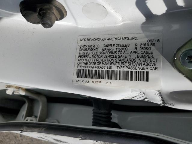 19UUB2F40KA001858 Acura TLX TECHNO