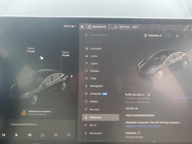 5YJ3E1EB9KF195356 Tesla MODEL 3