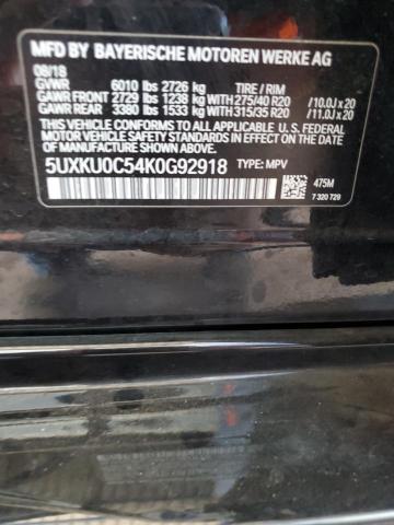 5UXKU0C54K0G92918 BMW 2019
