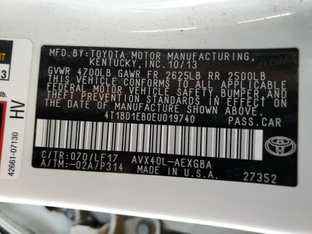 4T1BD1EB0EU019740 Toyota 2ar-fxe+2jm