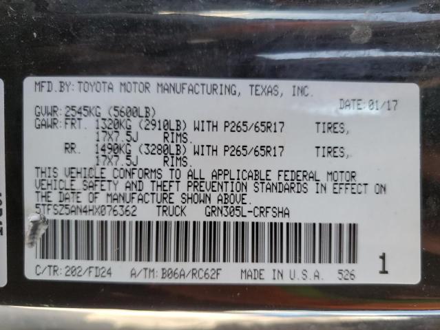 5TFSZ5AN4HX076362 Toyota 2gr-fks