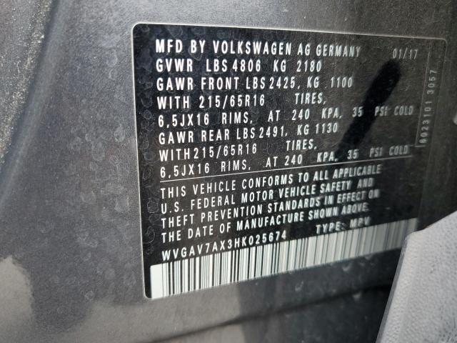 WVGAV7AX3HK025674 Volkswagen 2.0 tsi