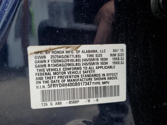 5FRYD4H40GB017347 Acura j35y5