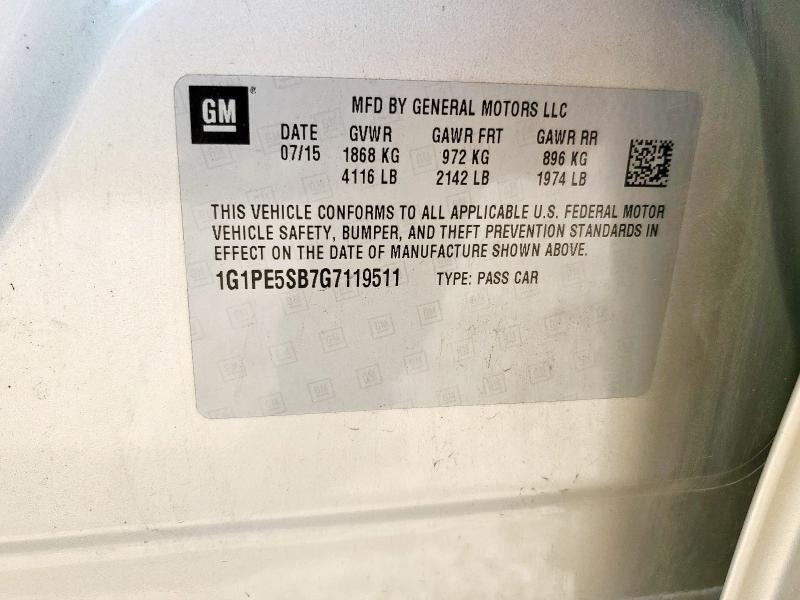 1G1PE5SB7G7119511 Chevrolet CRUZE LIMI
