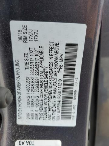 5J6RM4H76GL111210 Honda CR-V EXL