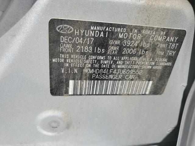 KMHD84LF4JU609552 Hyundai ELANTRA SE