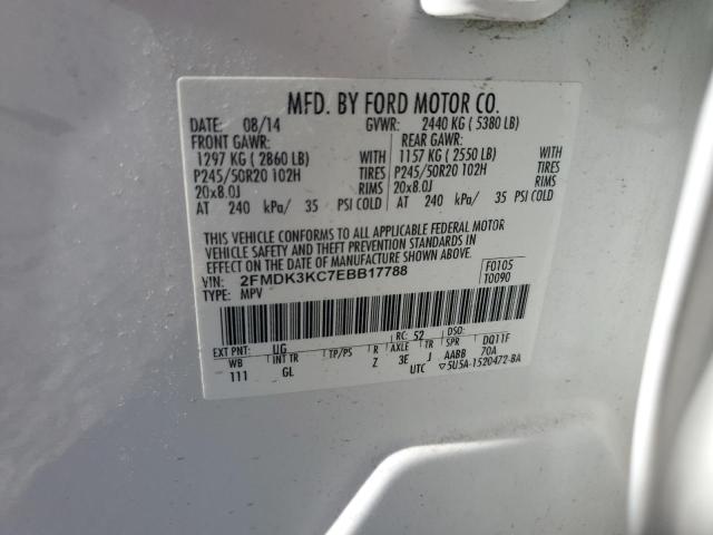 2FMDK3KC7EBB17788 Ford 2014