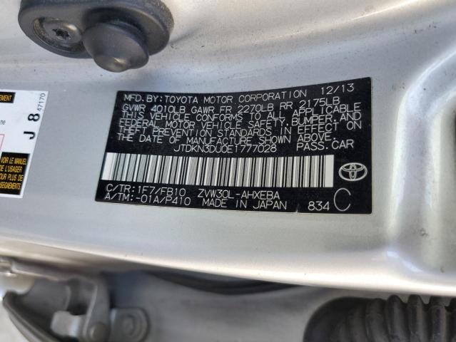 JTDKN3DU0E1777028 Toyota 2zr-fxe+3jm