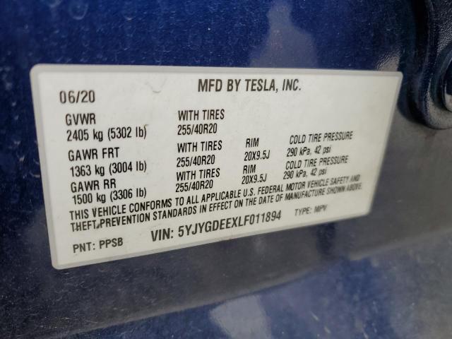 5YJYGDEEXLF011894 Tesla 2020