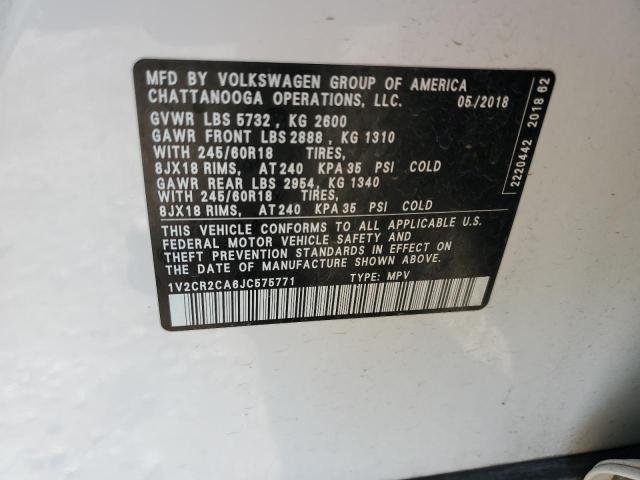 1V2CR2CA6JC575771 Volkswagen Atlas
