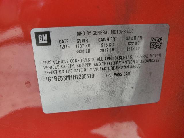 1G1BE5SM1H7205510 Chevrolet le2 -di: direct injection, vvt: variable valve timing, gen, alum