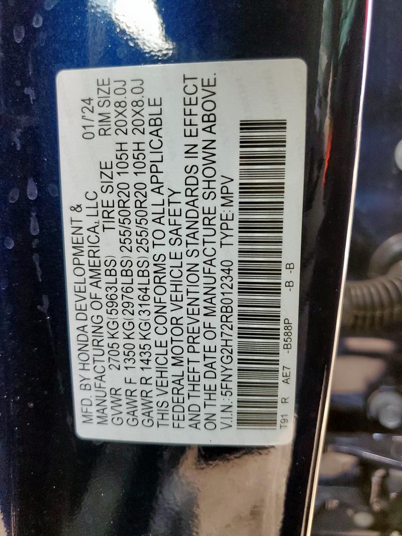 5FNYG2H72RB012340 Honda PILOT TOUR