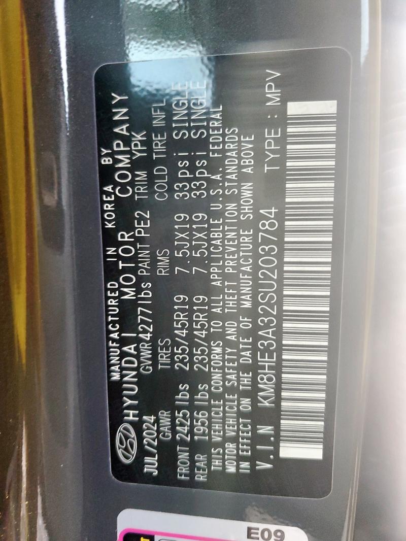 KM8HE3A32SU203784 Hyundai KONA LIMIT
