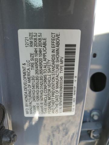 5FNYF8H03NB000345 Honda j35y6