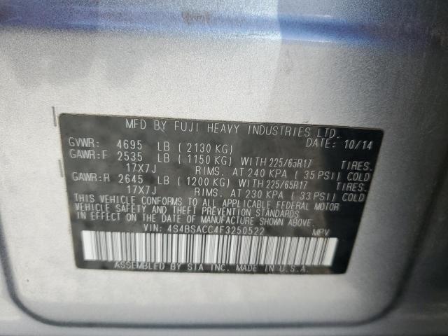 4S4BSACC4F3250522 Subaru 2.5l u5