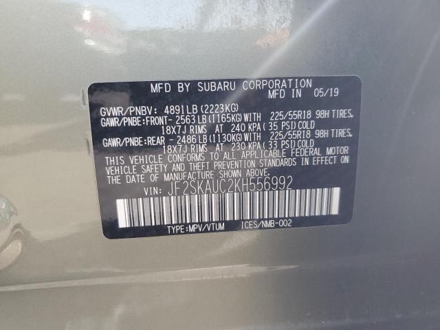 JF2SKAUC2KH556992 Subaru naturally aspirated u5