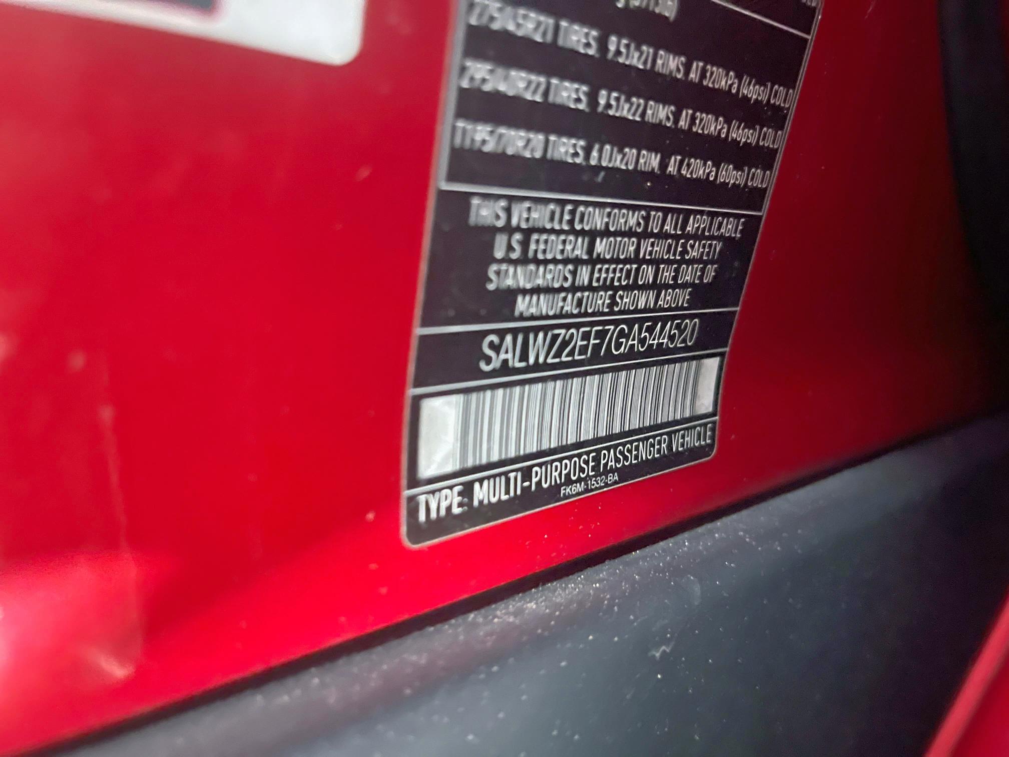 SALWZ2EF7GA544520 Land Rover RANGE ROVE