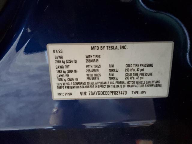 7SAYGDEE0PF837470 Tesla Model Y