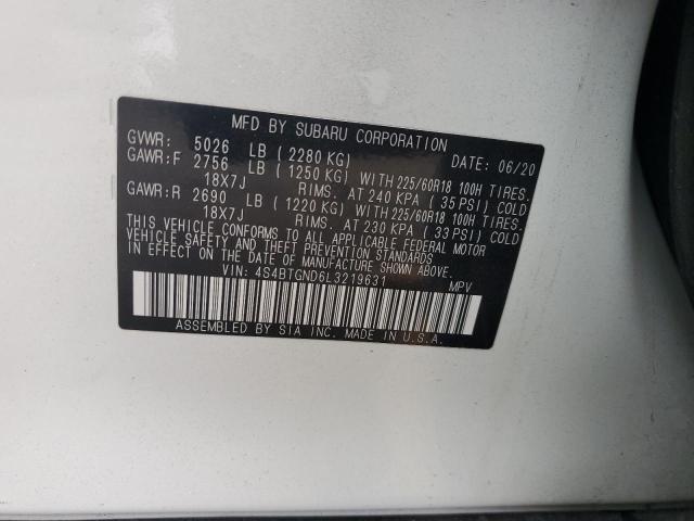 4S4BTGND6L3219631 Subaru u4
