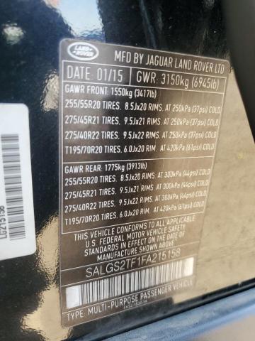 SALGS2TF1FA215158 Land Rover RANGE ROVE